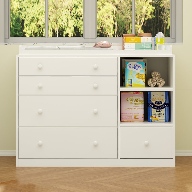 Changing table with drawers and shelves hotsell